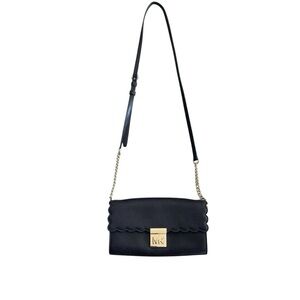 Michael Kors scalloped black and gold clutch wallet crossbody